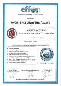 EFFEP excellenceLearning Award