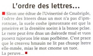 ordre des lettres