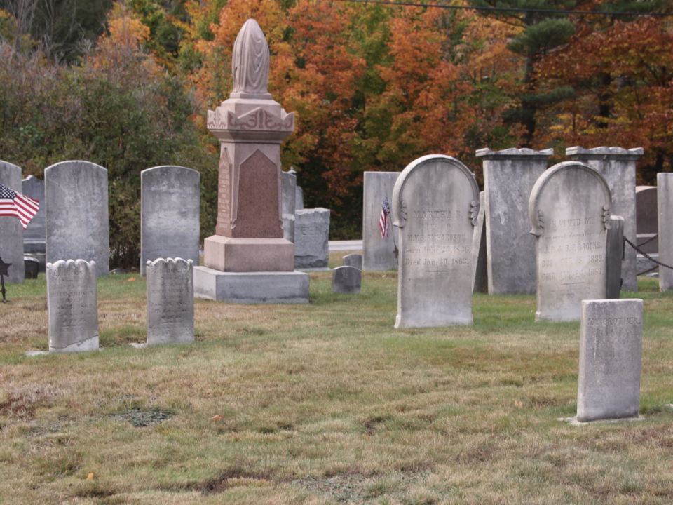 Cimetière en lisière de forêt.